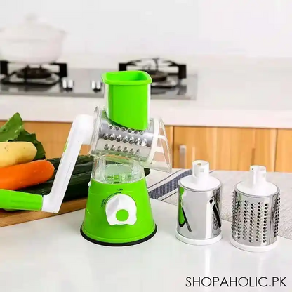 3-In-1 Manual Rotary Vegetable Cutter – Sabzi Slicer & Grater