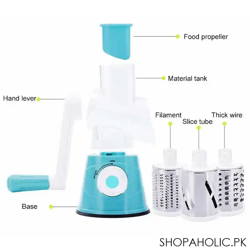 3-In-1 Manual Rotary Vegetable Cutter – Sabzi Slicer & Grater