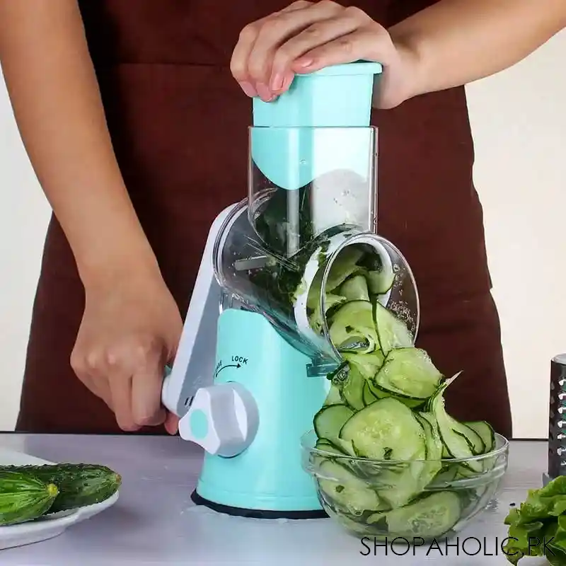 3-In-1 Manual Rotary Vegetable Cutter – Sabzi Slicer & Grater