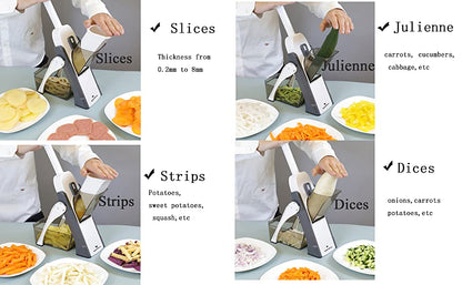 Spring Slicer Food Cutter New  5 IN 1 Mandolin Cutter & Slicer