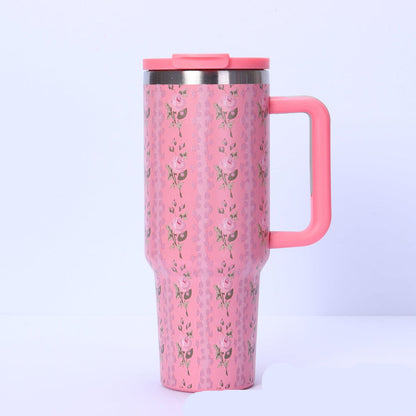 Hot & Cold Tumbler 1.18L / 40 OZ - Insulated Stainless Steel with Handle & Straw | BPA-Free(purple, white, green ,blue,pink)