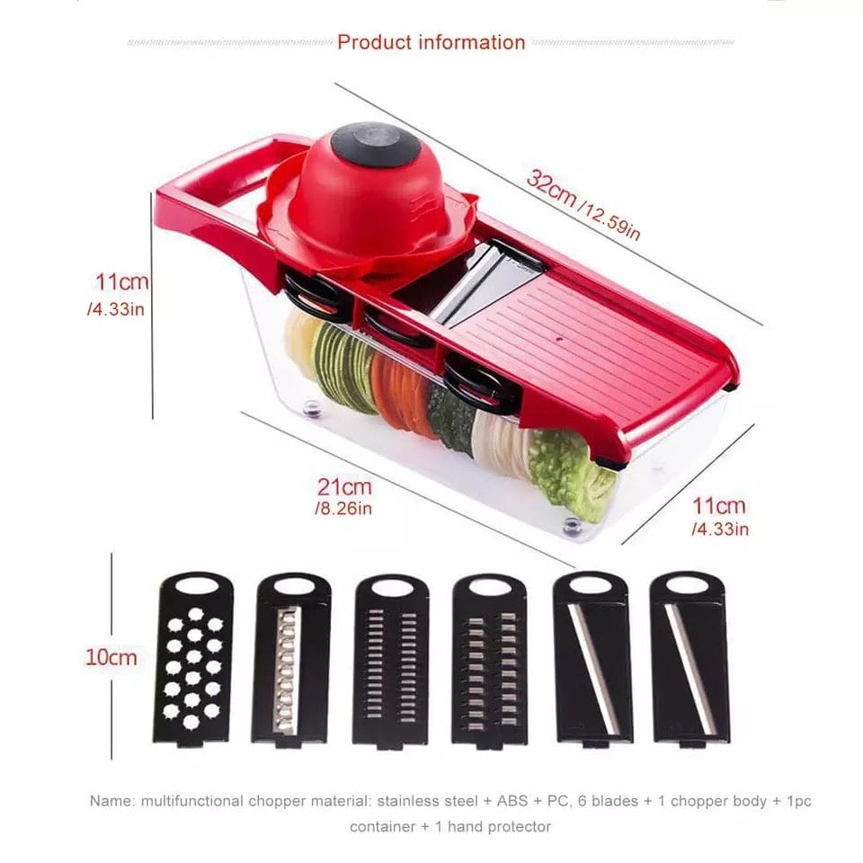 Creative 6 in 1 Vegetable Cutter, Multi Cutter Grater for Vegetables, Dicing Blades Slicer Shredder, Drain Grater Chopper Kitchen Accessories Tool,  Mandolin Slicer Vegetable Grater
