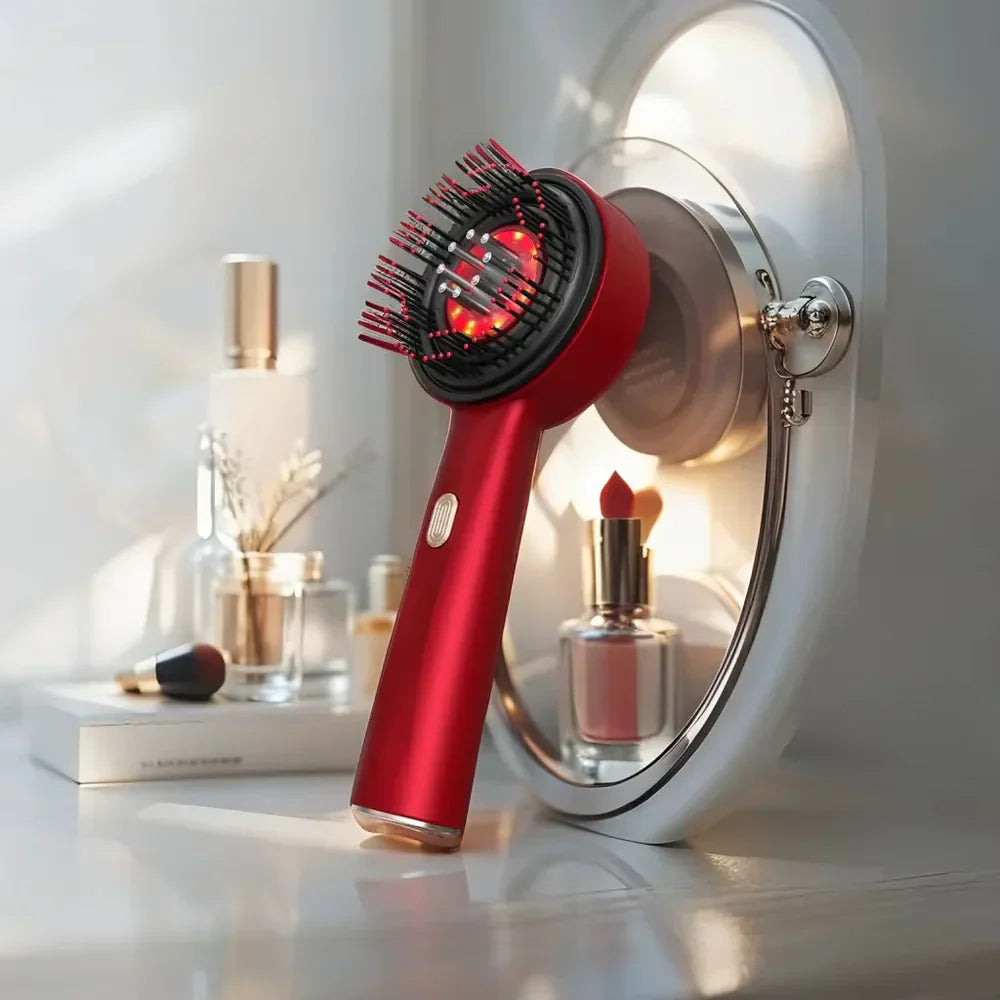 Electric Hair and Scalp Massager with Red Light Therapy