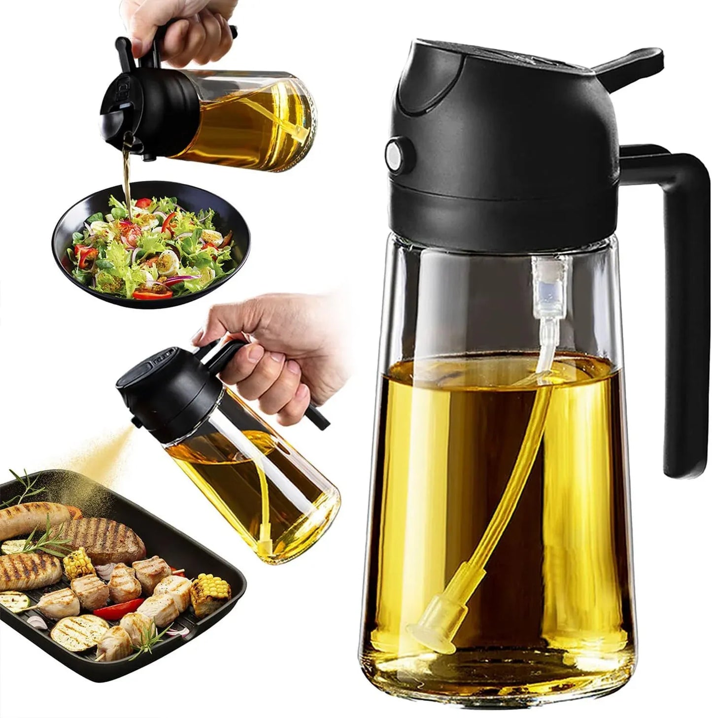 2 in 1 Glass Oil Sprayer & Dispenser